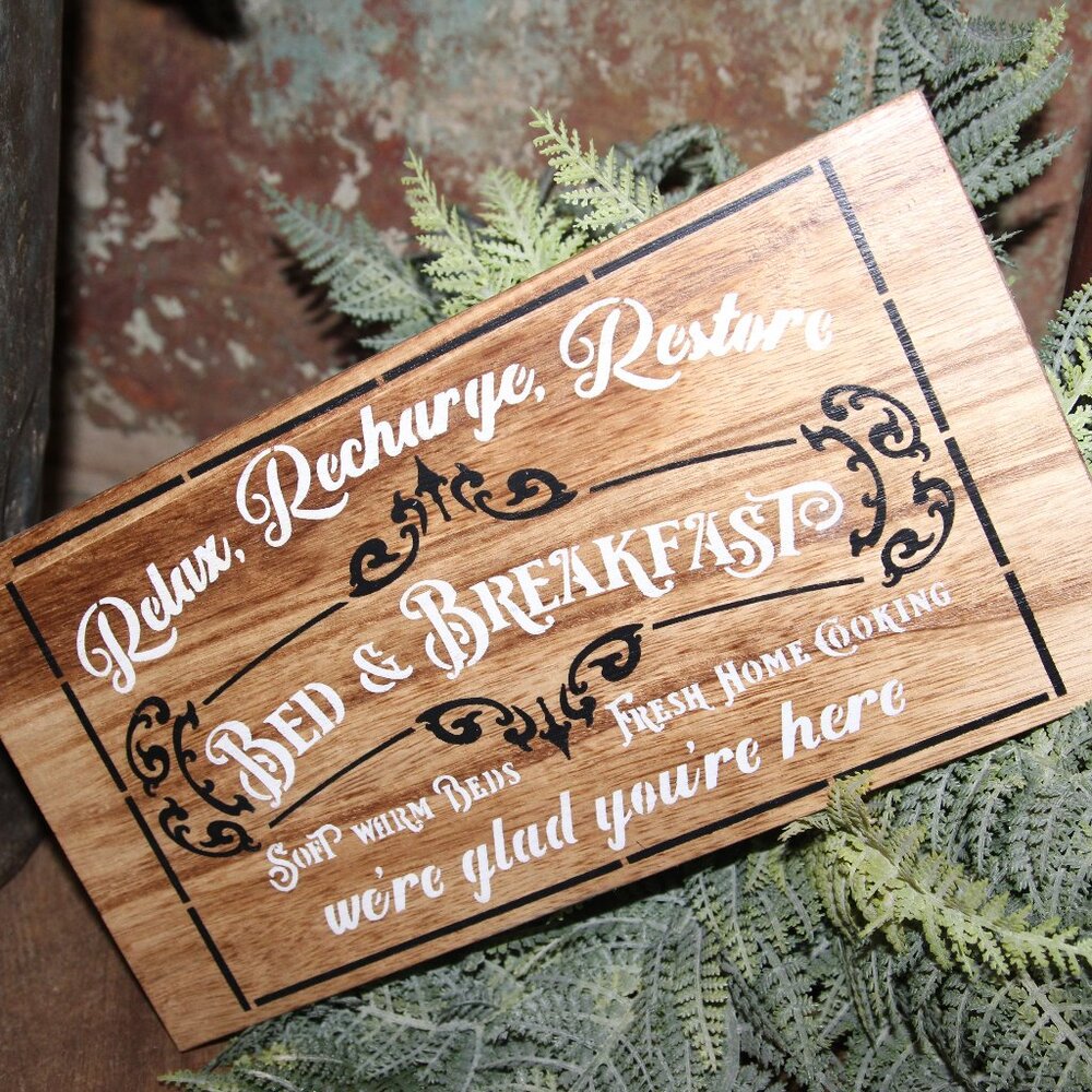 NEW Rustic French Country Farmhouse BED & BREAKFAST Wall Decor Sign